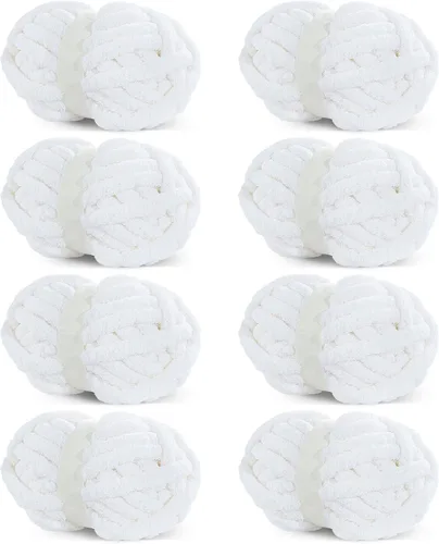 Miniatura 25 de HOMBYS Hilo de Chenille Grueso Carbón para Crochet, Hilo Grueso Espeso y Esponjoso para Tejer, Hilo Súper Grueso para Tejer Mantas a Mano, Hilo