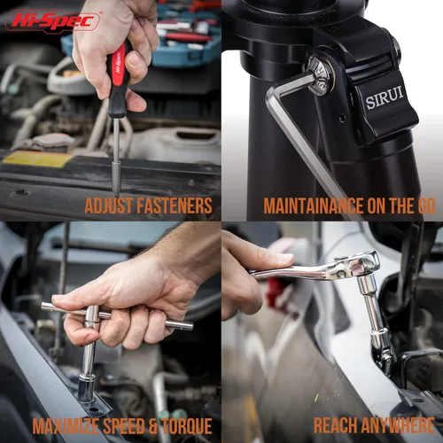 Miniatura 6 de Hi-Spec Tools - Juego de herramientas manuales de mecánica automotriz SAE de 67 piezas. Reparaciones completas de automóviles, motocicletas, motores