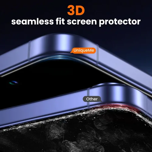 Miniatura 6 de UniqueMe Protector de pantalla de privacidad para iPhone 16 / iPhone 15 – [Grado militar inastillable y dureza 9H+] Protector de pantalla de vidrio