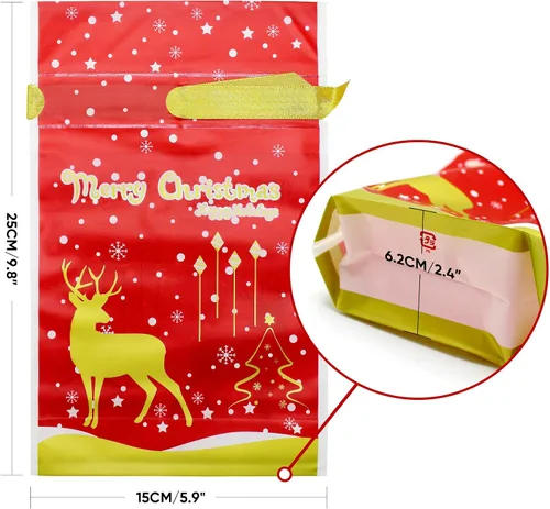 Miniatura 2 de GP Life - 50 bolsas de Navidad con cordón, bolsas de dulces de Navidad, bolsas de dulces para regalos de fiesta de Navidad