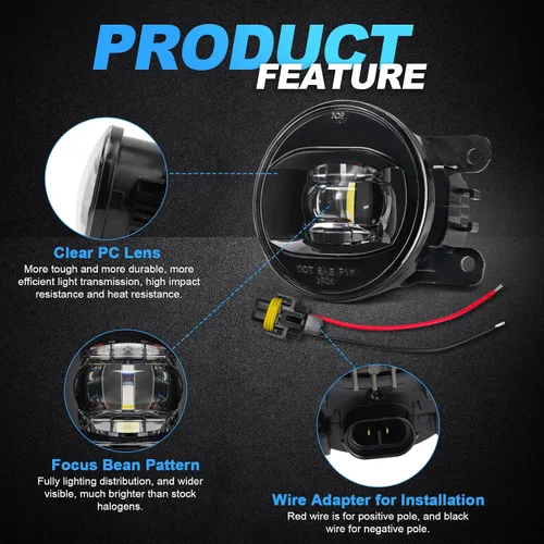 Miniatura 6 de SUPAREE Kit de Ensamble de Luces Antiniebla LED para Ford F150 2015-2020 y Ford F250 F350 Super Duty 2017-2018, 6000K Blanco, Resistente al Agua