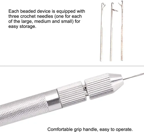 Miniatura 3 de 5 agujas de bucle de extensión de cabello, mango de aluminio, herramienta de gancho para tirar de enhebrador y herramienta de dispositivo
