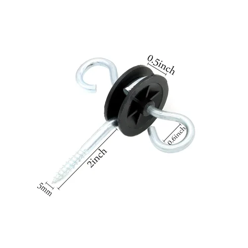 Miniatura 4 de JBT Kit de manijas de puerta de resorte para valla eléctrica, juego de manijas eléctricas para valla con anclajes, resorte de tensión de 16 pies