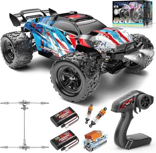 Coches RC 1:18 Coche RC de Nivel de Entrada para Adultos y Niños, Carro de Carreras RC Todoterreno de Transmisión Completa de Metal 40 km/h, Carros