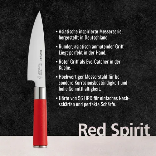 Miniatura 3 de F. DICK - Cuchillo de chef Red Spirit - Cuchillo de cocina con hoja de 5.9'' y 56 HRC - Ideal para cortes precisos - Cuchillo versátil - Certificado