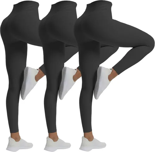 Miniatura 52 de Aoxjox Leggings de entrenamiento de cintura alta para mujer, pantalones de yoga Trinity, 26.5 pulgadas Negro