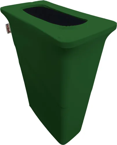 Miniatura 11 de LA Linen Cubierta para cubo de basura ajustable de elastano elástico de 32 galones, cubierta redonda para contenedor de residuos, decoración de Gris
