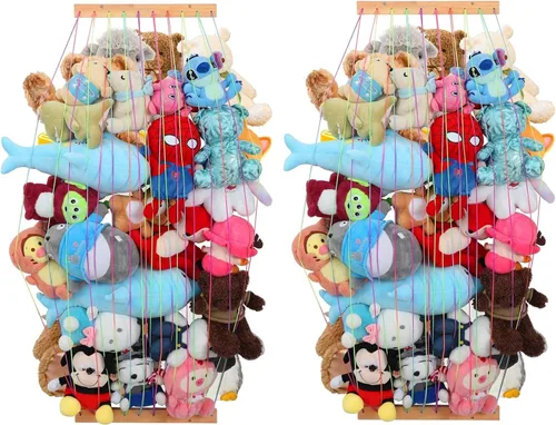 Miniatura 10 de PHOENANCEE Organizadores de almacenamiento de animales de peluche, soporte para animales de peluche, red colgante de hamaca de zoológico para sala