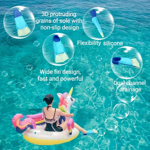 Miniatura 5 de Swimming Training Fins,Comfortable Silicone Flippers for Swimming and Diving,Size Suitable Kids Girls Boys Adult