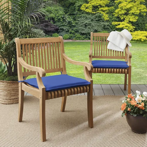 Miniatura 12 de Sorra Home Sunbrella - Juego de almohadillas para silla con cable para interiores y exteriores, 19 x 16 x 2 pulgadas, color plata fundida, 2