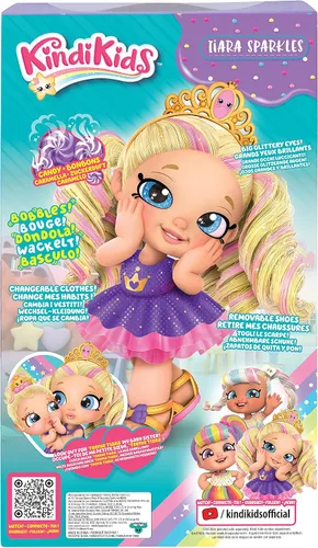 Miniatura 8 de Kindi Kids Scented Sisters - Muñeca de juego preescolar de 10 pulgadas - Tiara Sparkles