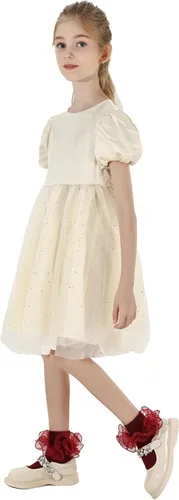 Miniatura 3 de Dicry Calcetines de doble encaje con volantes grandes para bebés y niños pequeños