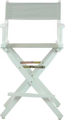 Miniatura 7 de Casual Home - Silla de director de 24 in, marco blanco, lona gris, altura de mostrador