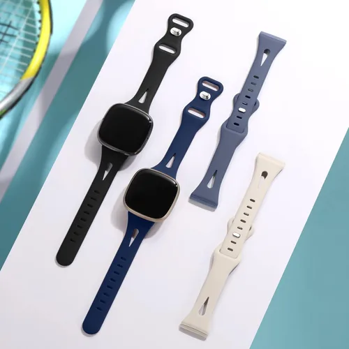 Miniatura 3 de Ouwegaga Compatible con Fitbit Versa 3 bandas para hombres/Fitbit Sense bandas para hombres y mujeres, correa de reloj deportiva delgada de silicona