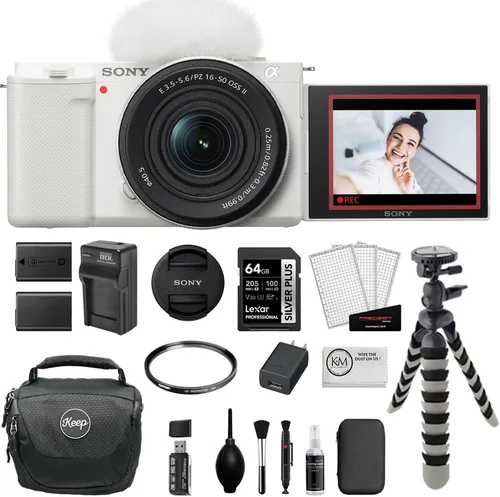Miniatura 13 de Sony ZV-E10 Cámara sin espejo con lente de 0.630-1.969 in Paquete negro con tarjeta de memoria de 64 GB, filtro UV, flexípode de 8 pulgadas