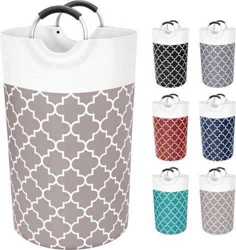 Miniatura 9 de Fabspace - Cesta de lavandería grande con bolsa de lavandería plegable, cesta de ropa con asas altas impermeables para viajes, baño, elementos Gris