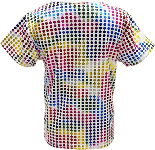 Miniatura 2 de Camiseta brillante de manga corta para niños y niñas, estilo hip hop, jazz, danza, festival, fiesta, blusa suelta