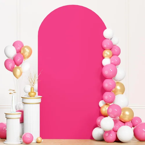 Miniatura 22 de Cubierta de Arco de Boda Verde Cazador 3.3x6.6 pies Spandex Elástico Chiara Cubierta de Telón de Fondo para Soporte de Arco de Parte Superior