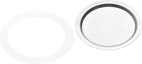 Miniatura 7 de MECCANIXITY Junta de silicona de 6 piezas de 2.165 x 2.835 in y 2 piezas de filtro de acero inoxidable de 2.598 x 2.126 in para 6 tazas de café Mocha