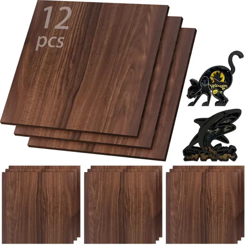 Miniatura 37 de 48 piezas de madera contrachapada de abedul báltico, 12 x 12 x 1/8 pulgadas, 0.118 pulgadas de grosor, madera sin terminar para manualidades, corte