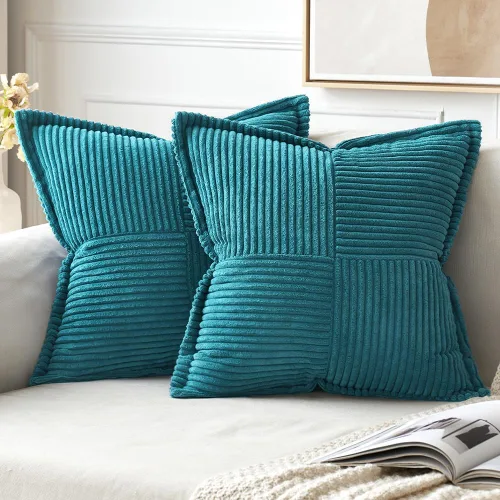 Miniatura 52 de MIULEE - Juego de 2 fundas de almohada decorativas para sofá, cama, sala de estar, 18 x 18 pulgadas, azul bohemio, acentos de estilo bohemio