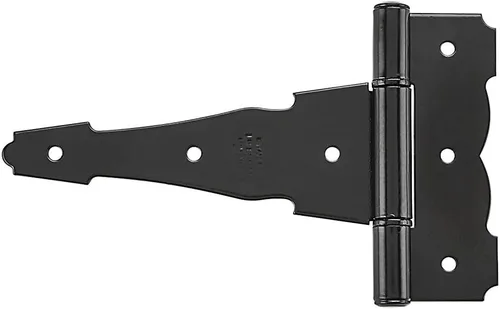 National Hardware N109-042 SPB841 - Bisagra ornamental en T de 6 pulgadas, bisagras de puerta de acero laminado en caliente negras con protección