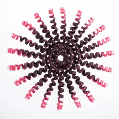 Miniatura 6 de Leeven Pelo corto de 8 pulgadas de Jamaica Bounce Wand Curl Crochet Hair Senegalese Twist sintético trenzado de pelo Ombre rosa Jumpy Wand Rizado