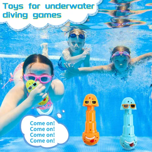 Miniatura 2 de Juego de 3 juguetes de buceo en la piscina para niños, divertidos huevos de payaso para buceo, juguetes de piscina para niños, perfectos para niños