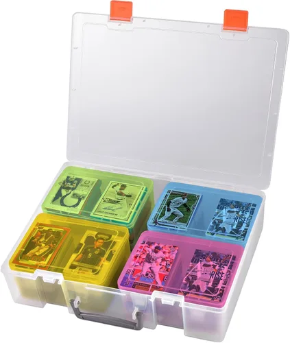 Miniatura 11 de ALCYON 1600+ Caja de Almacenamiento para Tarjetas de Béisbol, Organizador de Tarjetas Deportivas, Estuche de Plástico Duro Compatible con Tarjetas