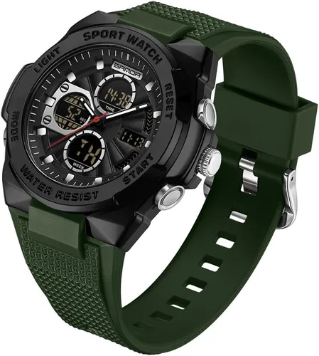 Miniatura 10 de FANMIS Reloj deportivo de cuarzo digital multifunción militar para hombre, impermeable, con alarma, LED, azul