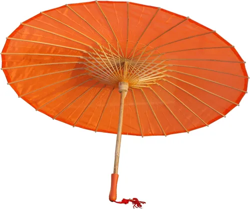 Miniatura 14 de Parasol de tela de bambú liso, ideal para recuerdos de fiesta de boda (fucsia)