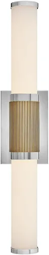 Miniatura 11 de Hinkley 50063BN Zevi - Lámpara LED grande para tocador de baño, barra de baño de ópalo grabado, moderno puño de dos tonos, se monta vertical u
