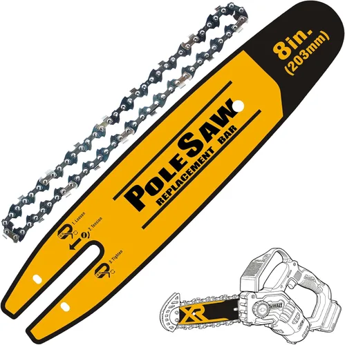 Miniatura 11 de Barra de motosierra de 8 pulgadas de repuesto para sierra de poste DeWalt 20V Max y motosierra compatible con DCPS620B, DCPS620M1, DCCS623B