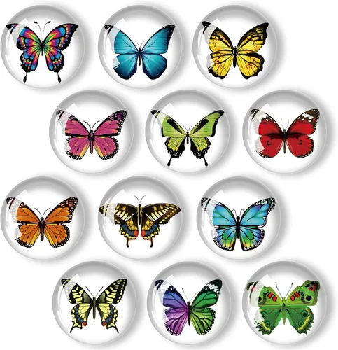 Miniatura 8 de 12 piezas de imanes de nevera de vidrio con fuerte magnetismo, adhesivo para nevera, decoración de nevera de cristal de estilo bohemio