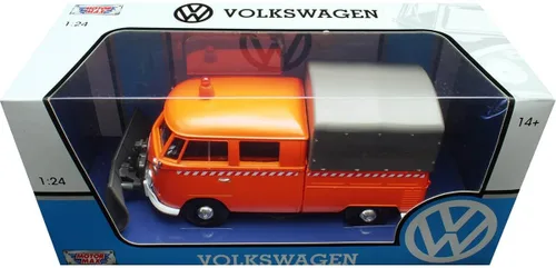 Miniatura 4 de Volkswagen Tipo 2 (T1) Camión naranja con quitanieves y carcasa de cámper 1/24 fundido a troquel modelo de coche por Motormax