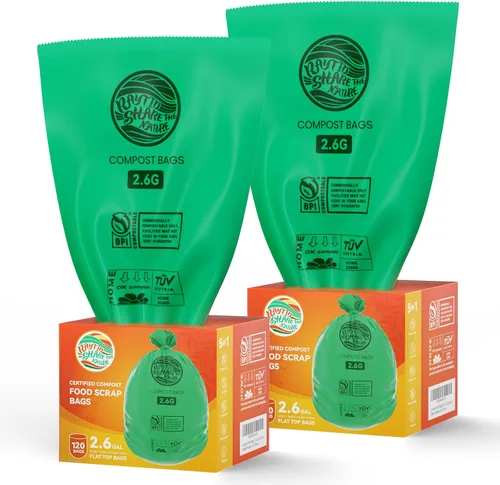 Miniatura 10 de Bolsas de compost 3 galones, 100 unidades, bolsas de compost para restos de comida que caben en el contenedor de la encimera, bolsas pequeñas