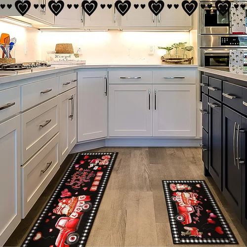 Miniatura 4 de Bencailor 2 alfombras de cocina y tapetes de bienvenida para primavera y verano, antideslizantes, lavables, tapetes decorativos para puerta
