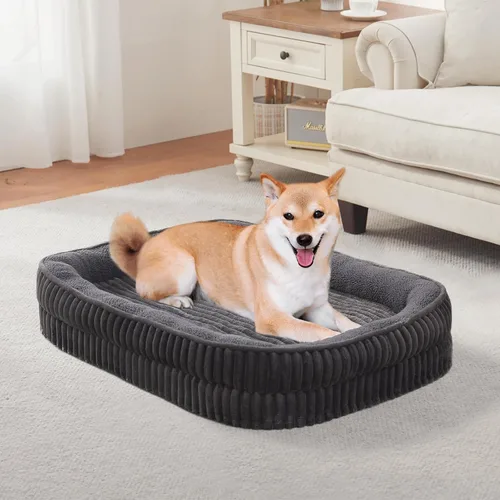 Cama ortopédica para perros de razas medianas y grandes, sofá cama para perros con espuma de celda de huevo de alta densidad con cuatro lados de