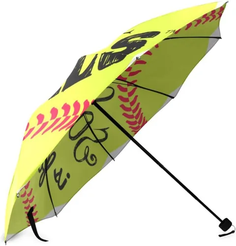 Miniatura 3 de Artsbaba Paraguas de softball es para niñas, paraguas de lluvia plegable con protección UV, paraguas compacto de viaje