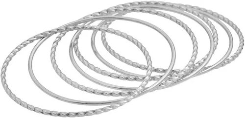 Miniatura 3 de Edforce Stainless Steel Pulsera trenzada fina y redonda apilable para mujer, juego de 7