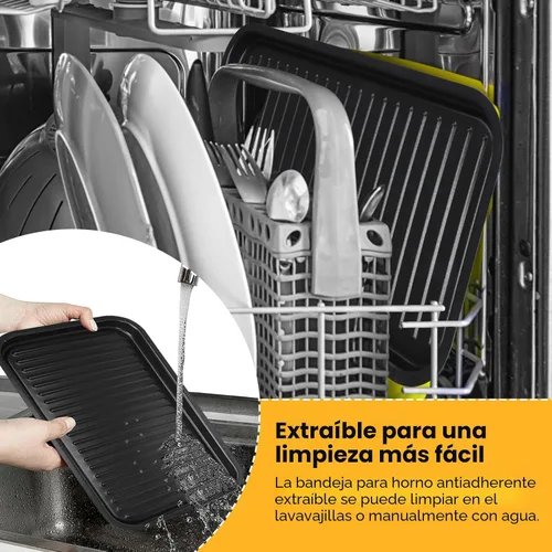 Miniatura 8 de YOHAWJAN - Parrilla eléctrica para interiores de 1500 W, 2 en 1, sin humo, con parrilla extraíble antiadherente y placa de plancha, control