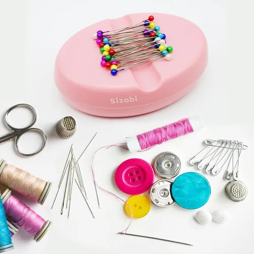 Miniatura 7 de Sizobi Soporte magnético para pasadores, sostiene de forma segura clips de metal para el cabello y clips de papel, cojines magnéticos para coser