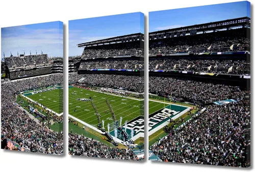 Miniatura 12 de 3 piezas de arte de pared deportivo del equipo de fútbol de los Vikings de Estados Unidos, pinturas de estadios deportivos Minnesota, Estados