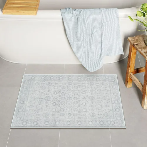 Uphome Alfombra de baño bohemia de 18 x 26 pulgadas, extra suave, antideslizante, absorbente, de secado rápido, lavable a máquina, alfombra de ducha