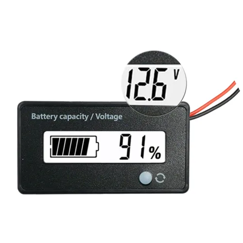 Miniatura 10 de Medidor de batería DC de 12V 24V 36V 48V 72V, indicador medidor monitor de voltaje de capacidad de la batería, probador de batería de ácido-plomo e