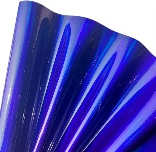 Miniatura 7 de 11.8"x53" Tela de cuero sintético holográfica, vinilo reflectante de espejo para lazos para el cabello, bolsas, manualidades de costura (Negro)