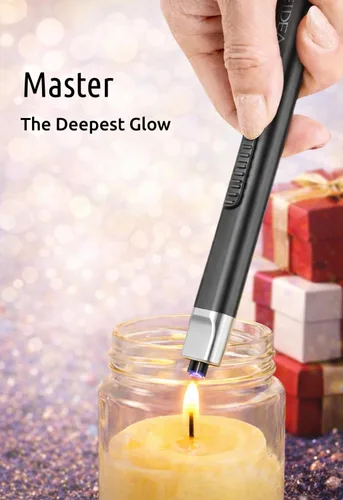 Miniatura 4 de REIDEA Encendedor eléctrico de regalo para los amantes de las velas, resistente al viento, sin llama, recargable por USB, encendedor retráctil