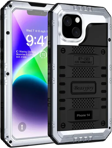 Miniatura 13 de Beasyjoy Funda impermeable para iPhone 14 Pro Max, funda de metal resistente con protector de pantalla integrado, protección de cuerpo completo