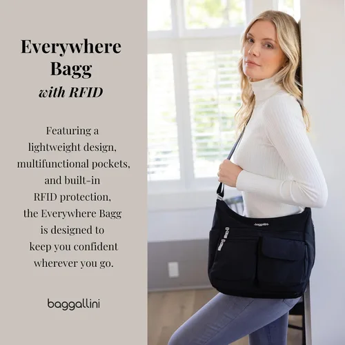 Miniatura 28 de Baggallini womens Everywhere Bagg Crossbody Women 11x9 Lightweight Nylon Hobo Water-resistant Travel Bag W/Rfid