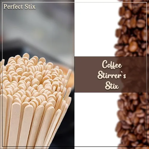 Miniatura 3 de Perfect Stix FS204 vara mezcladora de madera para café, 7 1/2" de largo, 1000